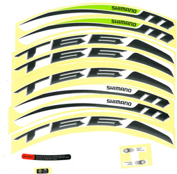 Shimano Felgenaufkleber WH-MT66 Grün Weiß für Mountainbike Laufräder 580 Pixel Breite - Produktbild - 1