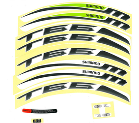 Shimano Felgenaufkleber WH-MT66 Grün Weiß für Mountainbike Laufräder 580 Pixel Breite - Produktbild - 3