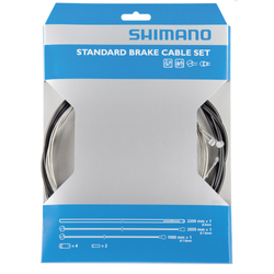 Shimano Bremszugset für Vorder- und Hinterrad, 2 Innenzüge, Außenhülle und Endkappen, schwarz - Produktbild - 1 Shimano Bremszugset für Vorder- und Hinterrad, 2 Innenzüge, Außenhülle und Endkappen, schwarz - Produktbild - 1