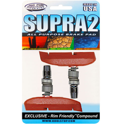 Kool Stop Bremsschuh Supra 2-T3 V-Brake Salmon – langlebig, geräuscharm, hoher Bremskomfort - Produktbild - 1