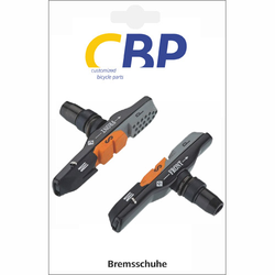 Bremsschuh CBP, V-Brake, schraub asymm, schwarz-rot, ABS, 72 mm, 1 Paar, Alufelge - Produktbild - 1 Bremsschuh CBP, V-Brake, schraub asymm, schwarz-rot, ABS, 72 mm, 1 Paar, Alufelge - Produktbild - 1