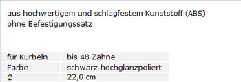 Kettenschutz 1 Flügel bis 48 Zähne, schwarz, ohne Halter - Produktbild - 3