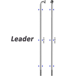 Sapim Speiche LEADER-2.3 292mm 90° silber – hochwertige, robuste Fahrrad-Speiche für optimale Stabilität bei Nubuk Bikes - Produktbild - 1