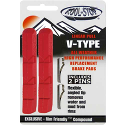 Kool Stop Felgenbremsbelag V-Brake Insert Rot hohe Bremsleistung langlebig für MTB und Trekking - Produktbild - 2
