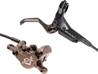 Bremse Dominion A2 SFL schwarz/bronze, Hayes
Lieferung ohne Scheiben und Adapter. SFL-Version (short finger lever).
Größe: VR, Farbe: Schwarz/bronze, Gewicht: 303 g, VE: 1 Stk. - Produktbild - 1