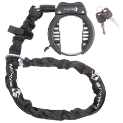 Rahmenschloss M-Wave Ringchain XL, schwarz, mit Kette (5,5x5,5x1000mm) - Produktbild - 1 Rahmenschloss M-Wave Ringchain XL, schwarz, mit Kette (5,5x5,5x1000mm) - Produktbild - 1