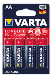 Batterie Varta Longlife Max Power Mignon 4 Stück, Alkaline, 1,5 V, AA - Produktbild - 1 Batterie Varta Longlife Max Power Mignon 4 Stück, Alkaline, 1,5 V, AA - Produktbild - 1