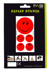 Reflexaufkleber-Set Smily selbstklebend orange, 1x Ø 5cm, 4x Ø 2,5cm - Produktbild - 2
