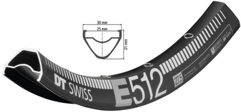 Felge E 512 27,5", DT SWISS
ERD: 562 mm
Größe: 28 Loch, Farbe: Schwarz, Gewicht: 525 g, VE: 1 St. - Produktbild - 1