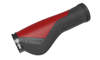 Griffe T-One Ripple Ergo schwarz/rot,130mm, 1x Schraubensicherung - Produktbild - 1