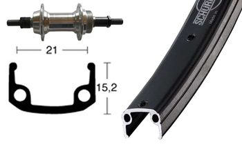 H-Rad 26x1.75Schr.ZKR 6/7f.Starr 36L Alu-Sport schw./silb.Niro-Spei. - Produktbild - 1