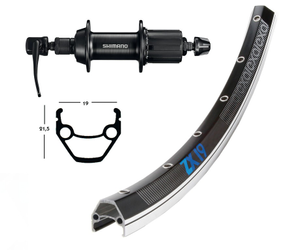 H-Rad 26x1.75 TY500 Kass.7-f.SZ.SSP 36L Exal ZX 19 schw./silb.Niro-Spei. - Produktbild - 1