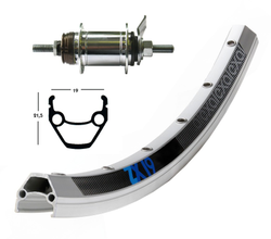 b338a0ef90093bdb513d0a3e1fe59107-21104580-21104580.JPG H-Rad 26x1.75RB-Nabe Shim.1-Gang 36L Exal ZX 19 silber.Niro-Spei.(2x 2,34) - Produktbild - 1