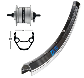 V-Rad 26x1.75Nabend.DHC3003 si.Starr36L Exal ZX 19 schw./silb.Niro-Spei. - Produktbild - 1