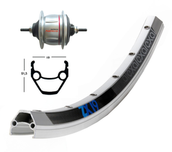 d5b2b36b1d918fff964aa7e57fc6c847-21104663.JPG H-Rad 28x1.75 o.RT Shim.8-G.Starr 36L Exal ZX 19 silber.Niro-Spei. - Produktbild - 1
