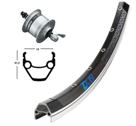 V-Rad 28x1.75Nabend.DHC3003 si.SSP 36L Exal ZX 19 schw/silb.Niro-Spei. - Produktbild - 1