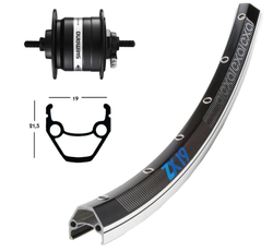 8eb8de91fc39764ebfd6108e12ccf521-21104668-21104668.JPG V-Rad 28x1.75Nabend.DHC3003sz.Starr 36L Exal ZX 19 schw/silb.Niro-Spei. - Produktbild - 1
