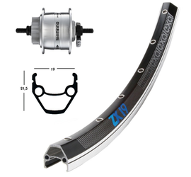 V-Rad 28x1.75DH3D32 Disc6L.silb.Starr36L Exal ZX 19 schw/silb.Niro-Spei. - Produktbild - 1