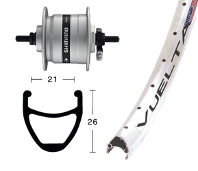 Vorderrad 28x1.75 Nabendynamo Shimano DH-C3003 Rodi Airline 1 silber 36 Loch Vollachse - Produktbild - 1 Vorderrad 28x1.75 Nabendynamo Shimano DH-C3003 Rodi Airline 1 silber 36 Loch Vollachse - Produktbild - 1