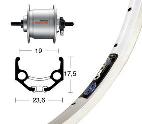 V-Rad 28x1.75Nabend.DHC3003 si.Starr36L Ryde Zac 19 silber Niro-Speiche - Produktbild - 1