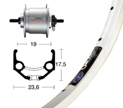 17b91bb14e0fbe3339089cd50b2d9b02-21104796.JPG V-Rad 28x1.75Nabend.DHC3003 si.Starr36L Ryde Zac 19 silber Niro-Speiche - Produktbild - 1