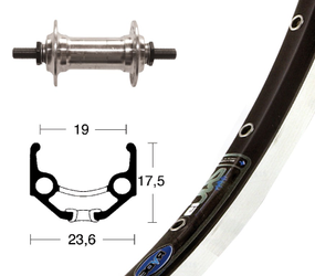 V-Rad 28x1.75Alunabe silber Starr 36L Ryde Zac 19 schw/silb. Niro-Speiche - Produktbild - 1
