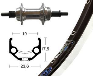 H-Rad 28x1.75Schr.ZKR 6/7f.silb. 36L Ryde Zac 19 schw/silb. Niro-Speiche - Produktbild - 1