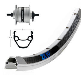 V-Rad 28x1.75Nabend.DHC3003 si.Starr36L Exal ZX 19 silber.Niro-Spei. - Produktbild - 1 V-Rad 28x1.75Nabend.DHC3003 si.Starr36L Exal ZX 19 silber.Niro-Spei. - Produktbild - 1