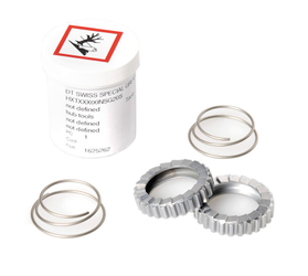 Service-/Upgrade-Kit Ratchet System, DT SWISS
Superlight-Ausführung. Service Kit inkl. Zahnscheiben, Federn und Grease (20 g). Passend für 240s und 440 Naben.
Größe: 18 Zähne, VE: 1 Kit - Produktbild - 1