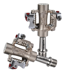 93abd5256b233e750a4dcac0086781ac-21106595.JPG Xpedo M-Force 8 Ti Klickpedale aus Titan, doppelseitig, 9/16 Zoll, silber - Produktbild - 1