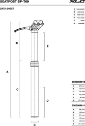 XLC TELESKOPSATTELSTÜTZE SP-T09 Ø 27,2MM, 340MM, SW. 50-95KG, HUB 80MM - Produktbild - 2