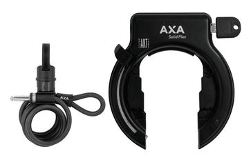 AXA Rahmenschloss Solid Plus schwarz inkl. Newton PL150 Einsteckkabel - Produktbild - 1