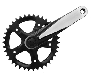 Kettenradgarnitur Speed Alu 170 mm lg schwarz/glanzpoliert 38 Zähne, 4-kant - Produktbild - 1
