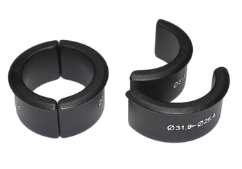 Hülsen-Set Ergotec schwarz Alu, für Vorbauten (31,8mm auf 25,4mm) - Produktbild - 1