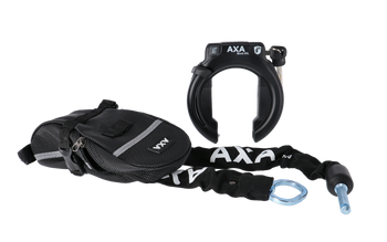 AXA Rahmenschloss Block XXL Set schwarz mit ULC 100 Kette und Tasche - Produktbild - 1