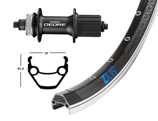 H-Rad 26x1.75 Deore6000 Centerl.sz.36L Exal ZX 19 schw/silb.Niro-Spei. - Produktbild - 1