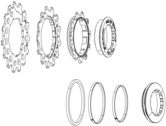 Kass.ritzel-Ring Set SRAM PG-1210/1230 11-13-15 Zähne, inkl.Lockring - Produktbild - 1