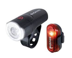 Sigma Sport Beleuchtungsset AURA 30 mit CURVE Schwarz - Produktbild - 1