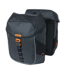 Doppelpacktasche Basil Miles Tarpaulin schwarz/orange, 34x16x43cm, 34ltr - Produktbild - 2