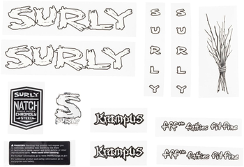 Surly Krampus New Rahmen Decal inkl. Headbadge, white - Produktbild - 1