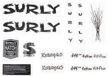 Surly Krampus Rahmen Decal Set inkl. Headbadge black - Produktbild - 1