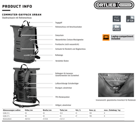 Ortlieb Commuter-Daypack Urban Line, Ink, 21 L, Ps55C - Produktbild - 2