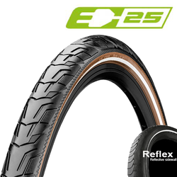 Conti-1657-schwarz-braun-21169455-21169455.jpg Continental RIDE City Reflex 700x42C Drahtreifen schwarz/braun 42-622 E-25 - Produktbild - 1