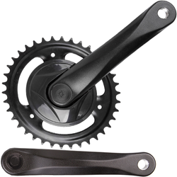 Kurbelsatz 38 Zähne, Einfach, 170Mm, Aluminium/Stahl, /Schwarz, Mit Disk, Messingschlager, 350680 - Produktbild - 1