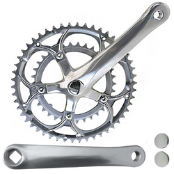 Kurbelsatz 2Fach Renn Compact, Silber, 170Mm, 50-34 Zähne, Messingschlager, 351007 - Produktbild - 1