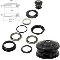 61-672-21170821.jpg Neco Steuersatz für Fahrräder, semi-integriert, 1 1/8 Zoll Ahead, ZS44/28,6 auf ZS44/30, schwarz - Produktbild - 1