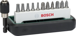 236-90-02020-3165140712538-1-21260993.png DIY 12tlg. Kompakt Bitset BOSCH 5x Vielzahn,6x Kreuzschlitz,1 Bithalter - Produktbild - 1