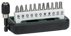 236-90-02040-3165140712552-1-21260995-21260995.png Bosch DIY 12-tlg Kompakt Bitset mit Halter Vielzahn Kreuzschlitz Schlitz 6-Kant - Produktbild - 1