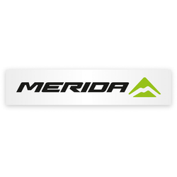 Aufkleber MERIDA Logo transparent, MERIDA
Größe: 70 x 15 mm, Farbe: Transparent, VE: 1 Stk. - Produktbild - 1