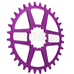 e*thirteen Helix R Guidering Direct Mount Kettenblatt, 32 Z., 52/55mm Flip Flop, 11/12-fach, eggplant - Produktbild - 1